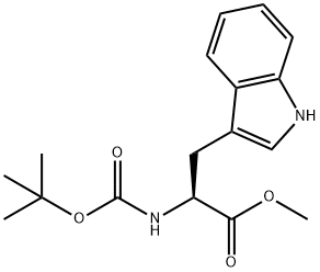 α-(tert-ブトキシカルボニルアミノ)-1H-インドール-3-プロピオン酸メチル 化学構造式