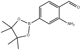 2-氨基-4-(4,4,5,5-四甲基-1,3,2-二氧硼杂环戊烷-2-基)苯甲醛, 1416722-69-4, 结构式