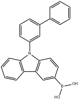 9-(3-联苯基)-3-硼酸咔唑 结构式