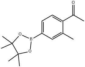 1-[2-メチル-4-(テトラメチル-1,3,2-ジオキサボロラン-2-イル)フェニル]エタノン 化学構造式