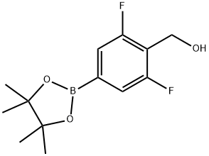 2,6-difluoro-4-(4,4,5,5-tetramethyl-1,3,2-dioxaborolan-2-yl)-benzenemethanol 化学構造式