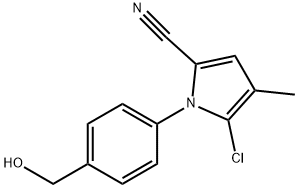 5-Chloro-1-(4-(hydroxymethyl)phenyl)-4-methyl-1H-pyrrole-2-carbonitrile Struktur