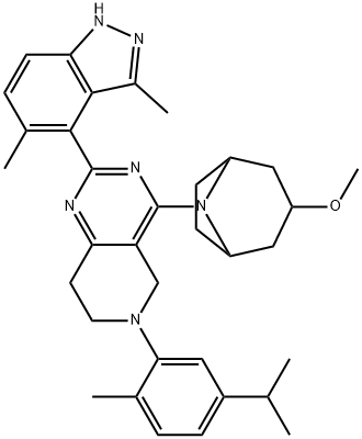 1421249-72-0 (1S,3R,5R)-8-(5,6,7,8-四氢-6-(5-异丙基-2-甲基苯基)-2-(3,5-二甲基-1H-吲唑-4-基)吡啶并[4,3-D]嘧啶-4-基)-3-甲氧基-8-氮杂双环[3.2.1]辛烷