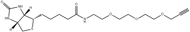 5-((3aS,4S,6aR)-2-Oxohexahydro-1H-thieno[3,4-d]imidazol-4-yl)-N-(2-(2-(2-(prop-2-yn-1-yloxy)ethoxy)ethoxy)ethyl)pentanamide Struktur