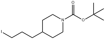 4-(3-碘丙基)哌啶-1-羧酸叔丁酯 结构式