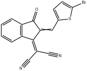 2-(2-((5-bromothiophen-2-yl)methylene)-3-oxo-2,3-dihydro-1H-inden-1-ylidene)malononitrile Structure
