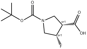 CIS-1-(TERT-BUTOXYCARBONYL)-4-FLUOROPYRROLIDINE-3-CARBOXYLIC ACID Structure