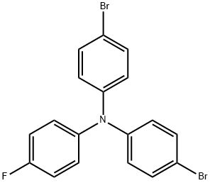 N,N-ビス(4-ブロモフェニル)-4-フルオロアニリン 化学構造式