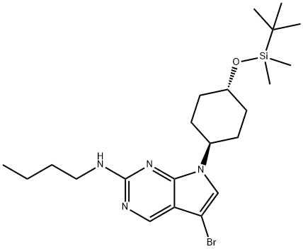 5-bromo-N-butyl-7-((1r,4r)-4-((tert-butyldimethylsilyl)oxy)cyclohexyl)-7H-pyrrolo[2,3-d]pyrimidin-2-amine