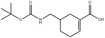 5-({[(tert-butoxy)carbonyl]amino}methyl)cyclohex-1-ene-1-carboxylic acid Struktur