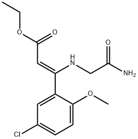 ethyl(Z)-3-((2-amino-2-oxoethyl)amino)-3-(5-chloro-2-methoxyphenyl)acrylate Struktur