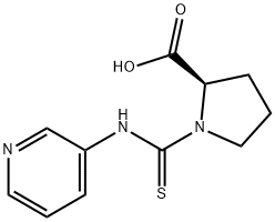 (R)-1-(3-ピリジルチオカルバモイル)ピロリジン-2-カルボン酸 化学構造式