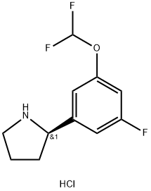 (R)-2-(3-(二氟甲氧基)-5-氟苯基)吡咯烷盐酸盐,1443538-51-9,结构式