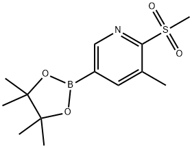 3-METHYL-5-(4,4,5,5-TETRAMETHYL-1,3,2-DIOXABOROLAN-2-YL)-2-(METHYLSULFONYL)PYRIDINE, 1445651-57-9, 结构式