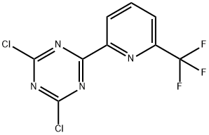 2,4-dichloro-6-(6-(trifluoromethyl)pyridin-2-yl)-1,3,5-triazine Struktur