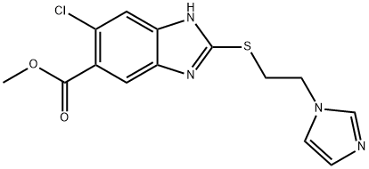 Methyl 2-((2-(1H-imidazol-1-yl)ethyl)thio)-6-chloro-1H-benzo[d]imidazole-5-carboxylate Struktur