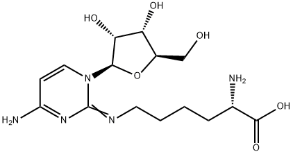 N6-(4-Amino-1-beta-D-ribofuranosyl-2(1H)-pyrimidinylidene)-L-lysine Structure