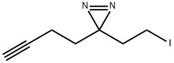 3-(but-3-yn-1-yl)-3-(2-iodoethyl)-3H-diazirine Struktur