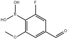 硼酸,B-(2-氟-4-甲酰基-6-甲氧基苯基)-, 1451392-10-1, 结构式