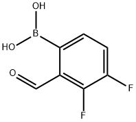 3,4-二氟-2-醛基苯硼酸, 1451392-91-8, 结构式