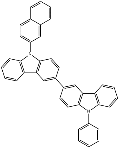 9-(萘-2-基)-9'苯基-9H-9'H-3,3'-咔唑,1454567-04-4,结构式