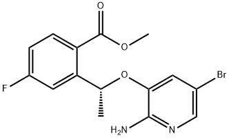 甲基(R)-2-(1-((2-氨基-5-溴吡啶-3-氧乙基)-4-氟苯甲酸,1454848-00-0,结构式