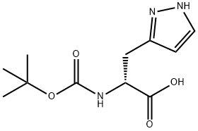 2-((tert-butoxycarbonyl)amino)-3-(1H-pyrazol-3-yl)propanoic acid Struktur