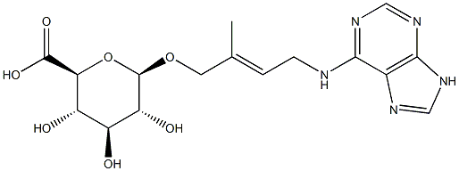 (2E)-2-Methyl-4-(9H-purin-6-ylamino)-2-buten-1-yl beta-D-glucopyranosiduronic acid Structure