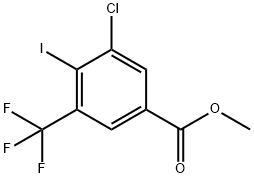 3-Chloro-4-iodo-5-trifluoromethyl-benzoic acid methyl ester 化学構造式