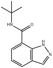 N-叔丁基-1H-吲唑-7-羧酰胺,1476776-76-7,结构式