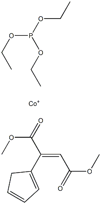 シクロペンタジエニル(ジメチルフマラート)(トリエチルホスファイト)コバルト(I) 化学構造式