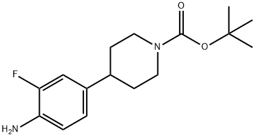 tert-butyl 4-(4-amino-3-fluorophenyl)piperidine-1-carboxylate Struktur