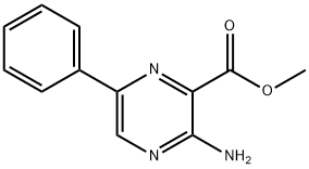 Pyrazinecarboxylic acid, 3-amino-6-phenyl-, methyl ester
 Structure