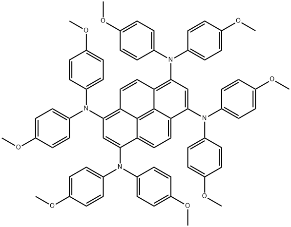 N1,N1,N3,N3,N6,N6,N8,N8-Octakis(4-methoxyphenyl)-1,3,6,8-pyrenetetramine Structure