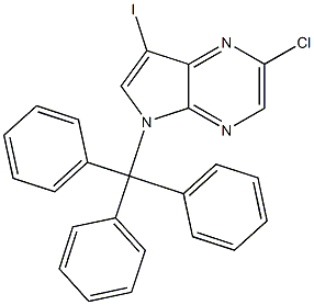 2-Chloro-7-iodo-5-trityl-5H-pyrrolo[2,3-b]pyrazine Structure