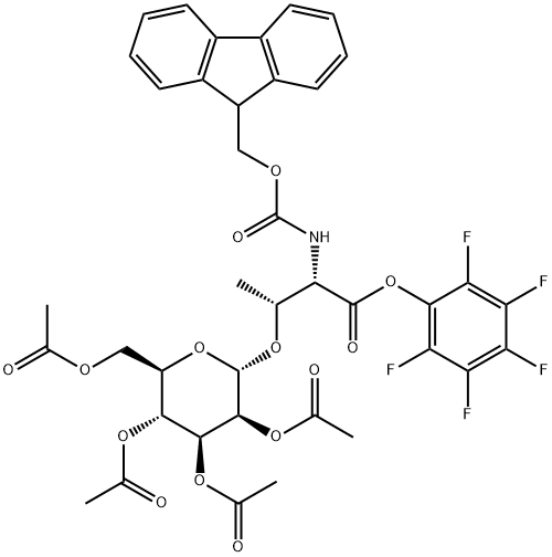 N-[(9H-Fluoren-9-ylmethoxy)carbonyl]-O-(2,3,4,6-tetra-O-acetyl-alpha-D-mannopyranosyl)-L-threonine pentafluorophenyl ester Structure