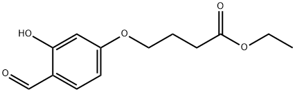 4-(4-ホルミル-3-ヒドロキシフェノキシ)ブタン酸エチル 化学構造式