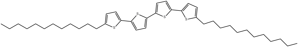 5,5'''-ジドデシル-2,2':5',2'':5'',2'''-クアテルチオフェン 化学構造式