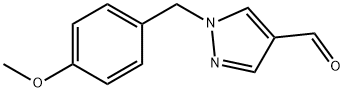 1-(4-メトキシベンジル)-1H-ピラゾール-4-カルブアルデヒド 化学構造式