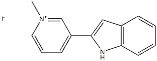 3-(1H-INDOL-2-YL)-1-METHYL-PYRIDINIUM, IODIDE, 15432-27-6, 结构式