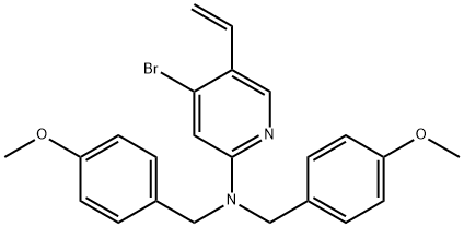 (4-bromo-5-vinyl-pyridin-2-yl)-bis-(4-methoxy-benzyl)-amine,1544739-10-7,结构式