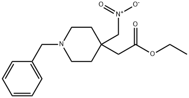 乙基 2-(1-苯甲基-4-(硝基甲基)哌啶-4-基)醋酸盐, 154495-66-6, 结构式