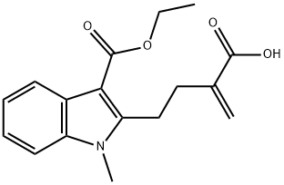 2-(3-Carboxy-but-3-enyl)-1-methyl-1H-indole-3-carboxylic acid ethyl ester Structure