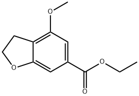 Ethyl 4-Methoxy-2,3-dihydrobenzofuran-6-carboxylate 化学構造式