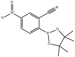 5-Nitro-2-(tetramethyl-1,3,2-dioxaborolan-2-yl)benzonitrile 化学構造式