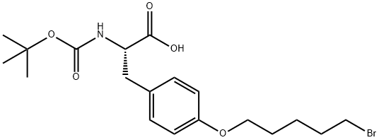 N-Boc-O-(5-bromopentyl)-L-tyrosine 结构式