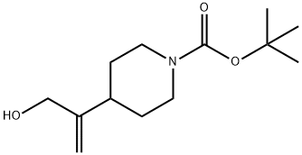 tert-Butyl 4-(3-hydroxyprop-1-en-2-yl)piperidine-1-carboxylate Struktur