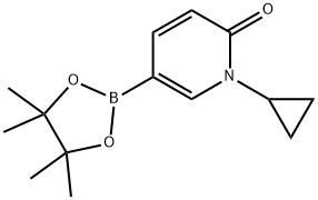 1-シクロプロピル-5-(4,4,5,5-テトラメチル-1,3,2-ジオキサボロラン-2-イル)ピリジン-2(1H)-オン 化学構造式