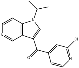 (2-クロロピリジン-4-イル)(1-イソプロピル-1H-ピロロ[3,2-C]ピリジン-3-イル)メタノン 化学構造式