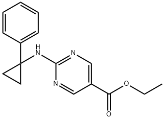 2-(1-Phenyl-cyclopropylamino)-pyrimidine-5-carboxylic acid ethyl ester Struktur